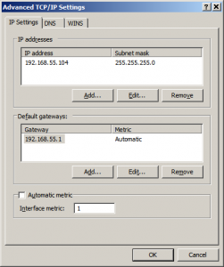 Advanced Tcp/IP Settings